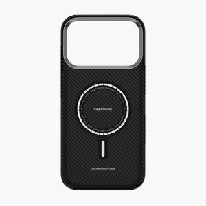 Sweden Aramid Fiber Magnetic Case for iPhone 17 Series - Black Carbon Texture with MagSafe Compatibility