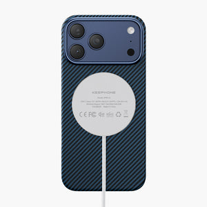 Sweden Aramid Fiber Magnetic Case for iPhone 17 Series - Blue Carbon Texture with MagSafe Compatibility