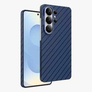 Robin Aramid Fiber Magnetic Case for Samsung Galaxy S26 Ultra - Slim, Durable Blue Carbon Texture Cover with Camera Protectio
