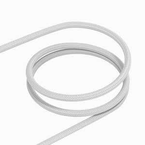 White braided charging cable for Magfit wireless Apple Watch charger, durable and stylish accessory.