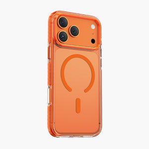 Shockstar Magnetic Case for iPhone 17 Pro/Pro Max - Vibrant Orange Clear Protective Cover with MagSafe Compatibility
