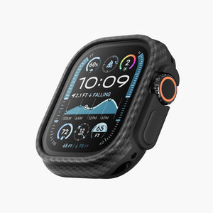 Rome Aramid Fiber Case for Apple Watch Ultra 3/Ultra 2/Ultra - Black Carbon Fiber Protective Cover