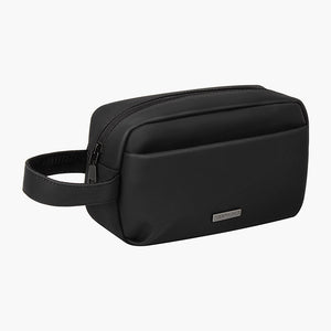 Black Nappa Multi-Functional Packing Pouch with Zipper and Handle for Travel Essentials