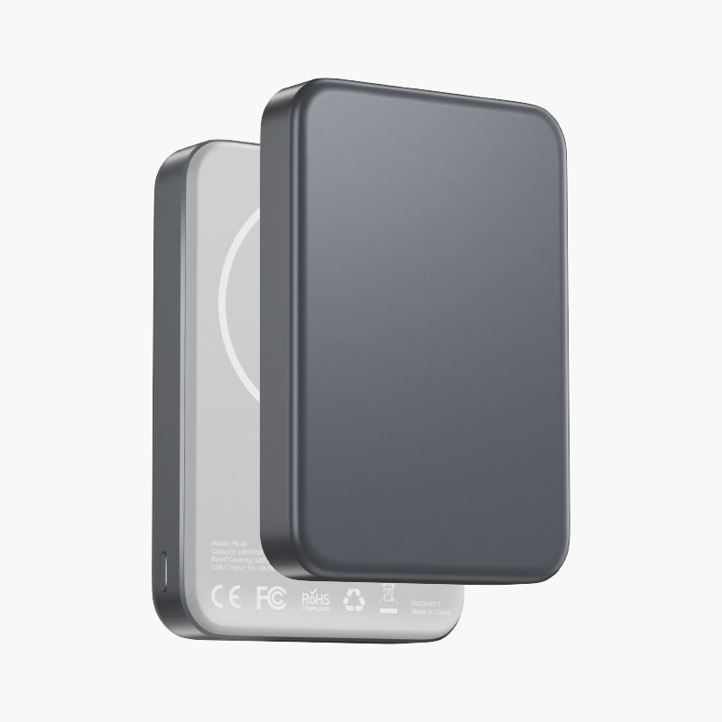 Glossey Magnetic Wireless Power Bank - Sleek Portable Charger with Fast Charging for Smartphones and Devices