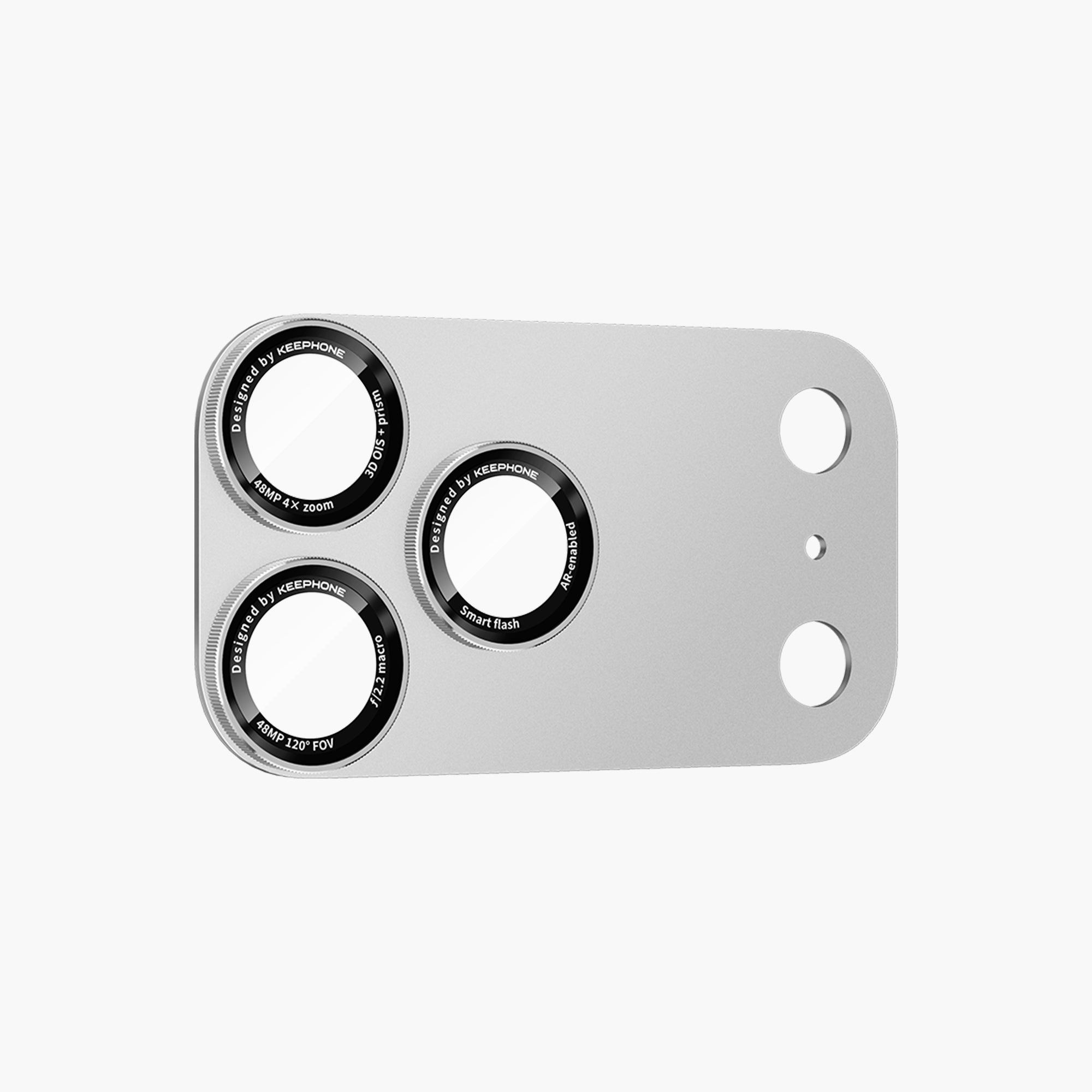 Axion Rotating Lens Protector for iPhone 17 Pro / Pro Max - Silver Metal Camera Cover with 48MP Zoom, Macro & Smart Flash