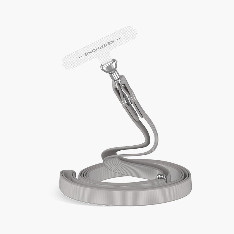 Gray Bandon magnetic phone strap with adjustable 2-way wear for hands-free convenience and stylish functionality.