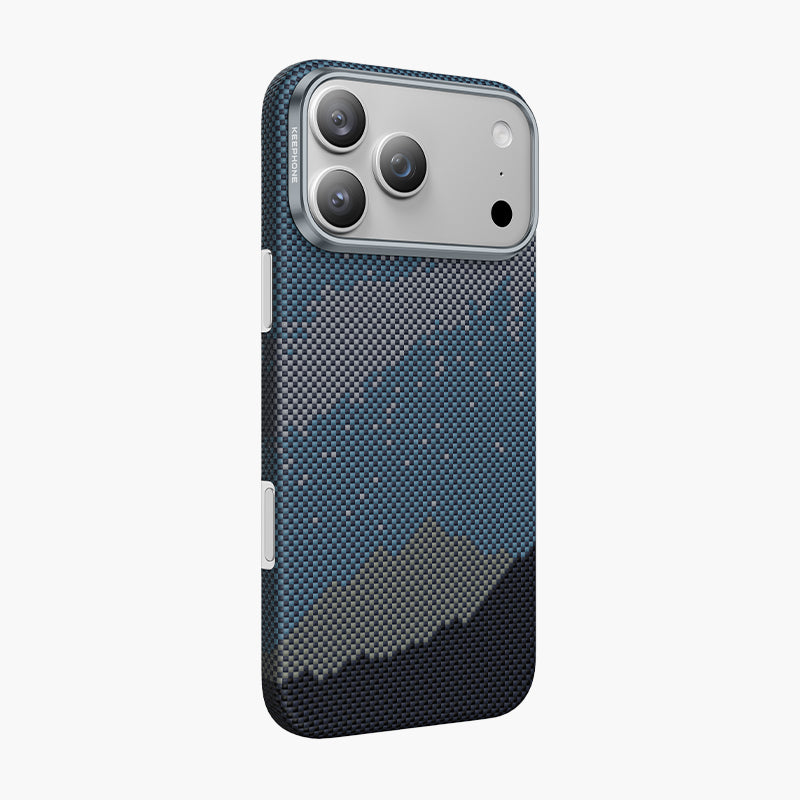 Starry Aramid Fiber Magnetic Case for iPhone 17 Series - Blue Gradient Design with Camera Protection