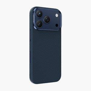 Sweden Aramid Fiber Magnetic Case for iPhone 17 Series - Blue Textured Design