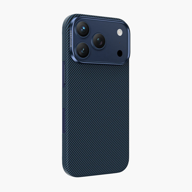 Sweden Aramid Fiber Magnetic Case for iPhone 17 Series - Blue Textured Design