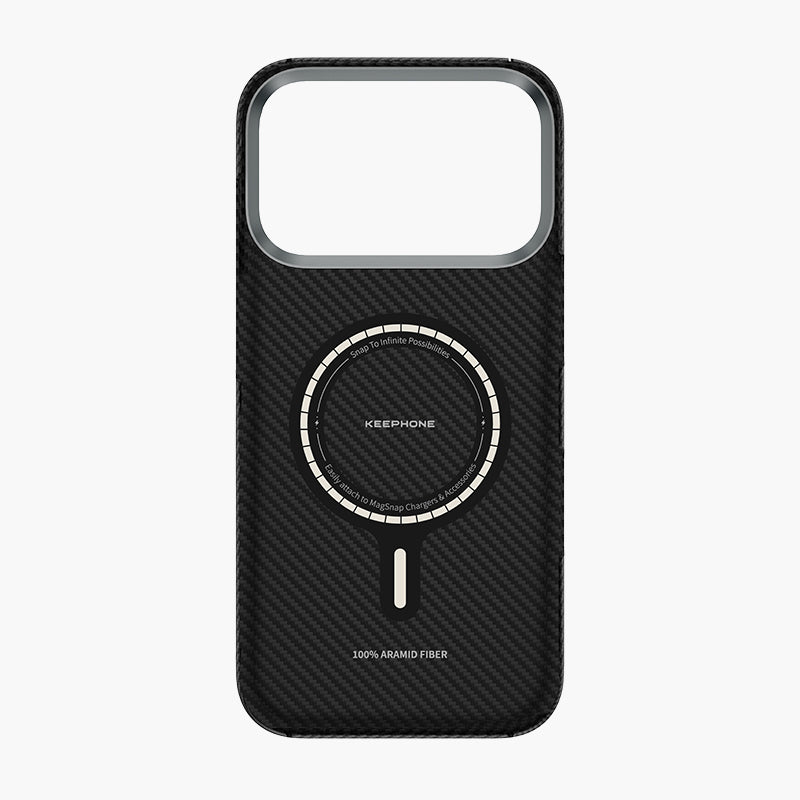 Sweden Aramid Fiber Magnetic Case for iPhone 17 Series - Black Carbon Texture with MagSafe Compatibility