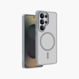 Mago Pro Matte Magnetic Case for Samsung Galaxy S26 Series - Sleek Gray Design with Camera Protection