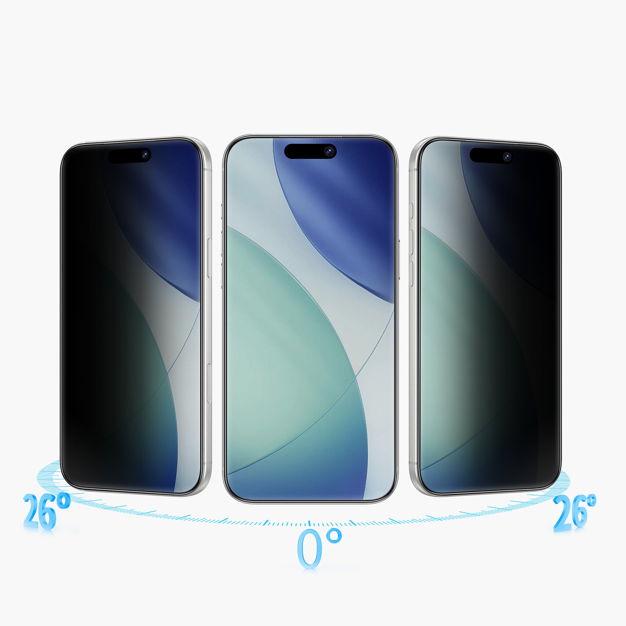 3D Titancore Privacy Screen Protector for iPhone 17 Series with 26° viewing angle protection.