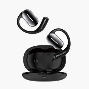 Black Airfit Open-Ear Earbuds with Ergonomic Fit & HiFi Sound in Charging Case