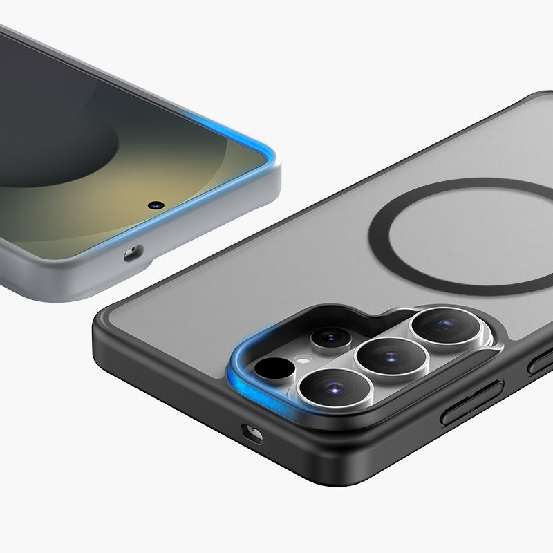 Mago Pro Matte Magnetic Case for Samsung Galaxy S26 with camera protection and MagSafe compatibility.