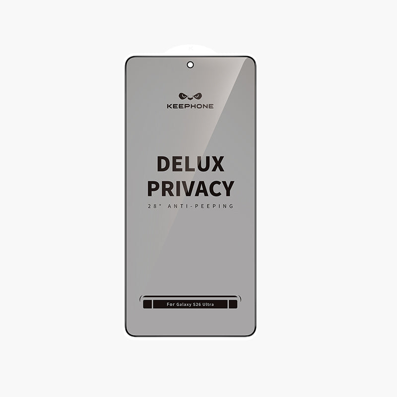 KeepPhone Delux Privacy Glass Screen Protector for Samsung Galaxy S26 Ultra with 28° Anti-Peeping Protection