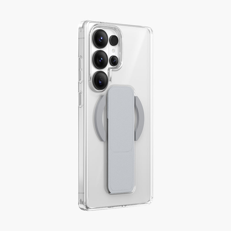 Snapgrip Clear Magnetic Strap Case for Samsung Galaxy S26 Ultra with camera protection and secure grip.