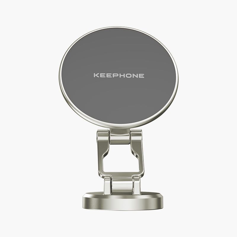 Silver Maghold Magnetic Desktop Stand with 360° Rotation and Adjustable Height for Phones
