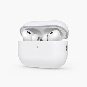 White Rocca Eco-Leather Case for AirPods Pro 3 with Green LED Indicator
