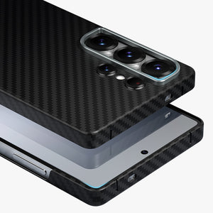 Diago Aramid Fiber Magnetic Case for Samsung Galaxy S26 Series - Black Carbon Fiber Design with Camera Protection