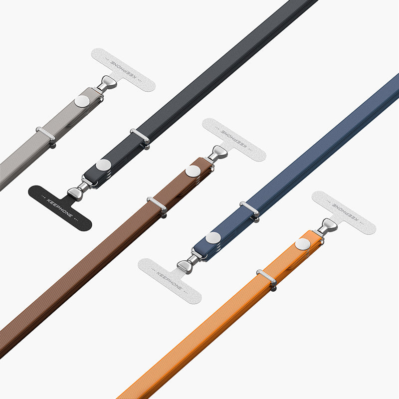 Bandon Magnetic Phone Strap with Adjustable 2-Way Wear in Silver, Black, Brown, Blue, and Orange