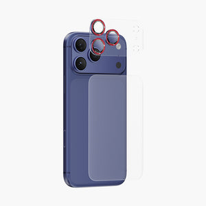 Auralens Camera Lens Protector for iPhone 17 Pro/Pro Max with Tempered Glass Back Film and Red Ring Design