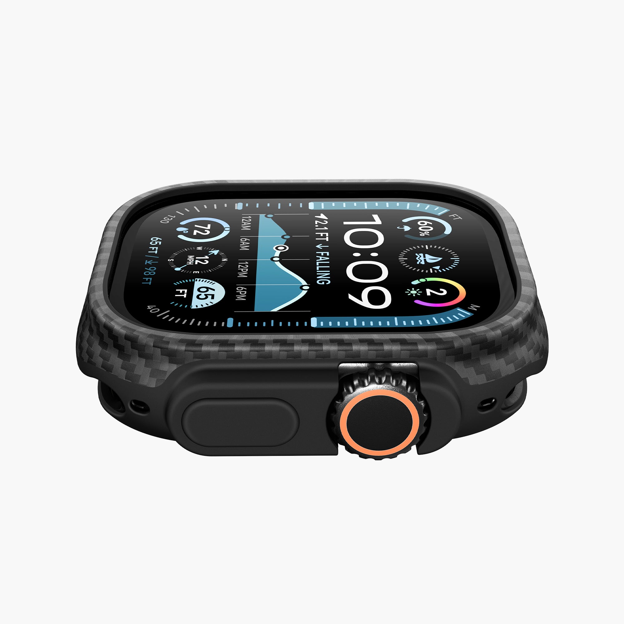 Rome Aramid Fiber Case for Apple Watch Ultra 3/Ultra 2/Ultra - Black Carbon Fiber Protective Cover