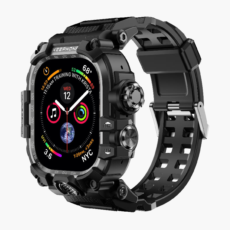 Bassion Rugged Watch Band with Protective Case for Apple Watch