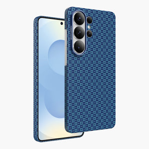 Ankora Aramid Fiber Magnetic Case for Samsung Galaxy S26 Ultra - Blue Geometric Pattern