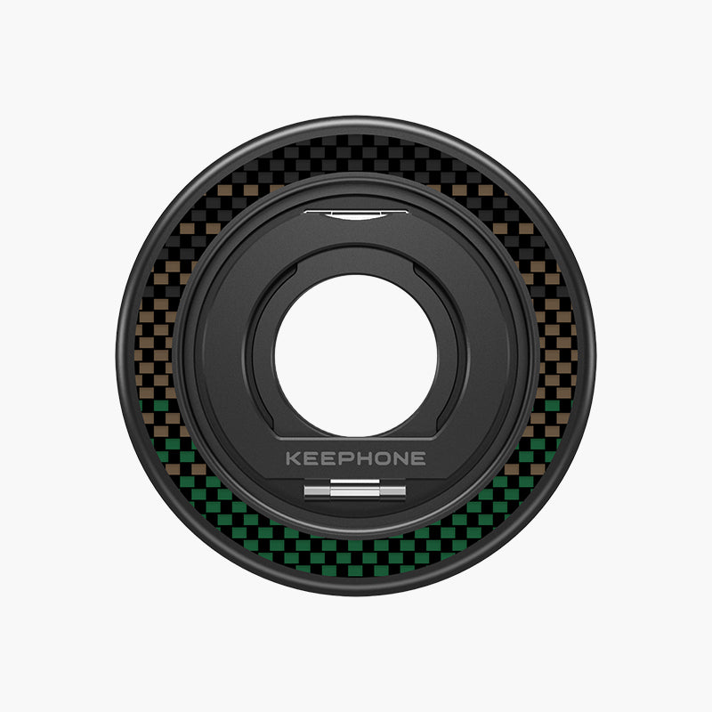 Aramid Fiber Dual-Fold Magnetic 360° Ring Stand with Foldable Grip for Phones